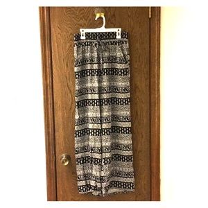 black and white pants